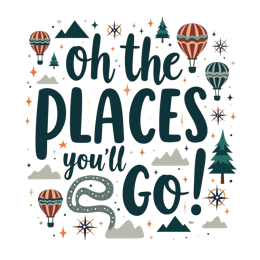 hotairballoons inspiration SVG PNG design with bold lettering