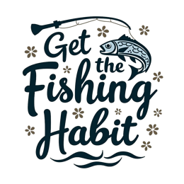 habit quote fish flower SVG PNG design with hand-drawn style, bold lettering, red floral elements