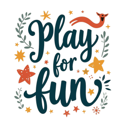play fun graphics SVG PNG design with bold lettering, orange and red floral elements
