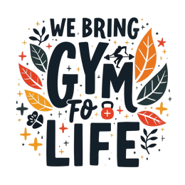 gym life leaves shirt SVG PNG design with bold lettering, black and orange floral elements, an uplifting message