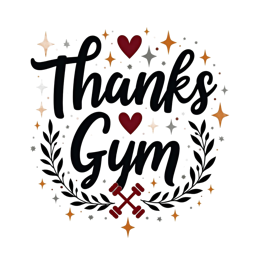 thanks gym SVG PNG design with bold lettering