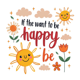 happiness sunflowers SVG PNG design with hand-drawn style, bold lettering, white and red floral elements