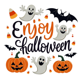 festive ghosts pumpkins SVG PNG design