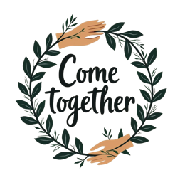 hand leaves SVG PNG design with hand-drawn style, bold lettering, green and cream floral elements