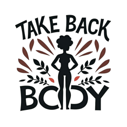 body positive empowerment SVG PNG design with bold lettering, black and red floral elements, an uplifting message