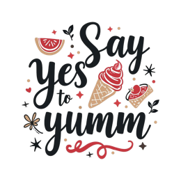 icecream yumm SVG PNG design with bold lettering