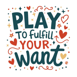 play fulfill want SVG PNG design with bold lettering