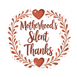 motherhood thanks wreath SVG PNG design with hand-drawn style, red floral elements