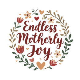 endless motherly joy SVG PNG design with hand-drawn style, bold lettering, white and orange floral elements