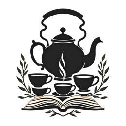 tea books illustration SVG PNG design with black and white floral elements
