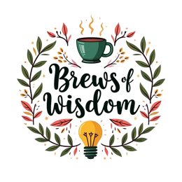 coffee wisdom SVG PNG design with bold lettering, red and green floral elements