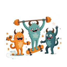 monster workout fun shirt SVG PNG design with clean design elements