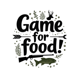 food game SVG PNG design with bold lettering, black and white floral elements