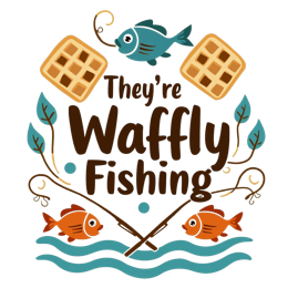 food fishing waffles SVG PNG design with bold lettering