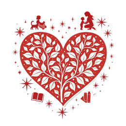 love nurturing SVG PNG design with white and red floral elements