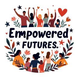 empowered community SVG PNG design with bold lettering, red floral elements