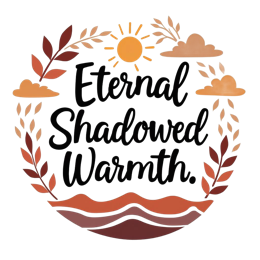 eternal shadowed warmth SVG PNG design with hand-drawn style, bold lettering, orange and red floral elements
