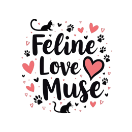 feline love muse SVG PNG design with bold lettering