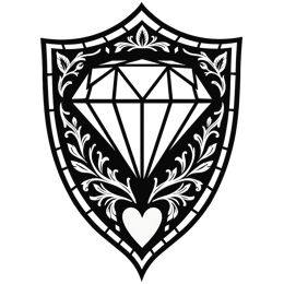 diamond floral SVG PNG design with clean design elements, black and white floral elements