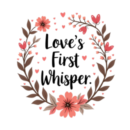 loves first whisper flower wreath SVG PNG design with bold lettering, orange and pink floral elements