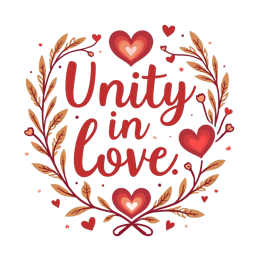 unity in love SVG PNG design with orange and red floral elements