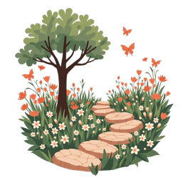 pathway butterflies SVG PNG design with white and orange floral elements
