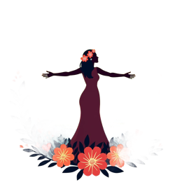 silhouette sunrise flower SVG PNG design with orange and pink floral elements