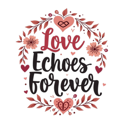 love echoes forever floral SVG PNG design with bold lettering, white and pink floral elements