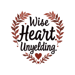 quotes heart unyielding SVG PNG design with bold lettering, red floral elements, an uplifting message