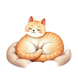 cute cat relaxing SVG PNG design with orange floral elements