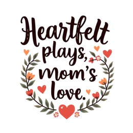 heartfelt mom's love wreath SVG PNG design with bold lettering, floral elements