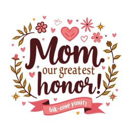 mother day honor SVG PNG design with bold lettering, pink and red floral elements