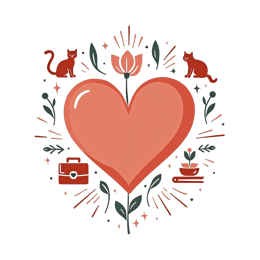 love cats flower SVG PNG design with pink and red floral elements