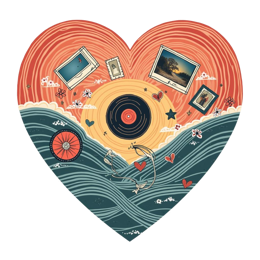 heart memories flower SVG PNG design with orange and red floral elements