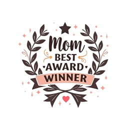mom best award floral SVG PNG design with bold lettering, black and pink floral elements