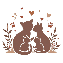 love family kittens SVG PNG design with floral elements