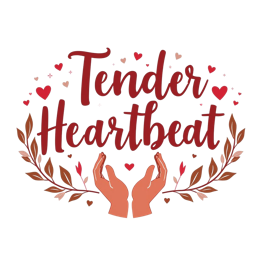 tender heartbeat floral SVG PNG design with hand-drawn style, bold lettering, white and pink floral elements