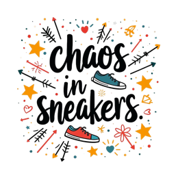 chaos sneakers SVG PNG design with bold lettering