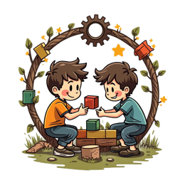 playing blocks interaction shirt SVG PNG design with orange and red floral elements