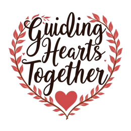 guiding hearts SVG PNG design with bold lettering, white and red floral elements, an uplifting message