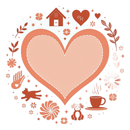 heart symbols SVG PNG design with red floral elements
