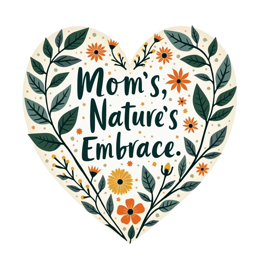 moms natures embrace flower SVG PNG design with bold lettering, white and orange floral elements