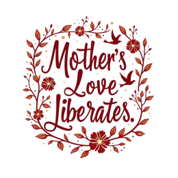 mother's love flower SVG PNG design with hand-drawn style, bold lettering, white and red floral elements