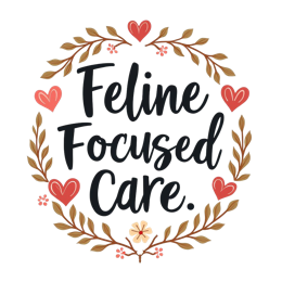 feline focused care floral SVG PNG design with bold lettering, red and green floral elements