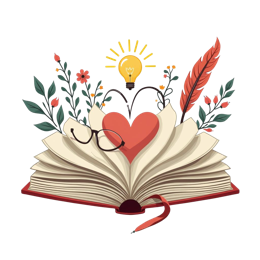 creative literature flower SVG PNG design with red and green floral elements