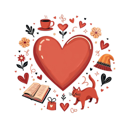 love cats SVG PNG design with orange and pink floral elements