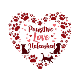 pawsitive love unleashed SVG PNG design with bold lettering, an uplifting message