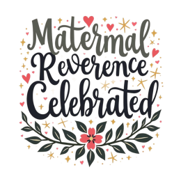 maternal reverence floral SVG PNG design with hand-drawn style, bold lettering, black and pink floral elements