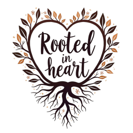 rooted in heart SVG PNG design with white floral elements