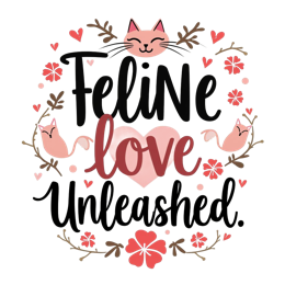 flower cats SVG PNG design with pink floral elements